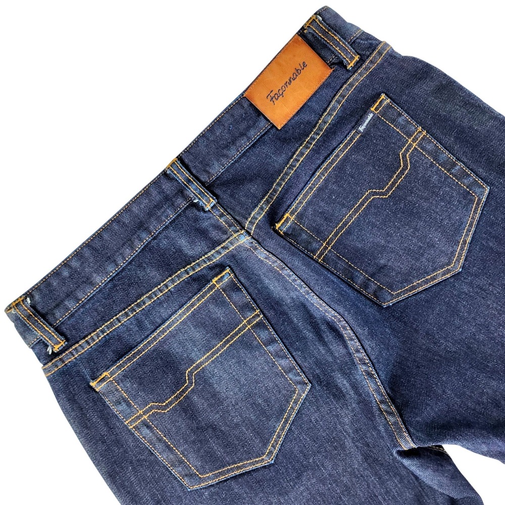 Façonnable Jeans Men W36 Straight Dark Wash Stretch Denim Blue Classic France